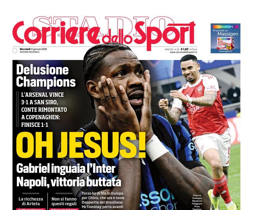 PRIMA PAGINA - Corriere dello Sport: "Oh Jesus!"