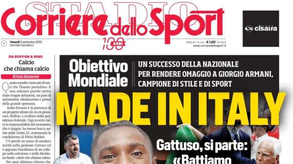 PRIMA PAGINA - Corriere dello Sport: "Made in Italy"