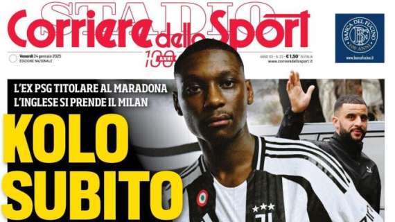 Il Corriere dello Sport in prima pagina: "Kolo subito". Titolare contro il Napoli