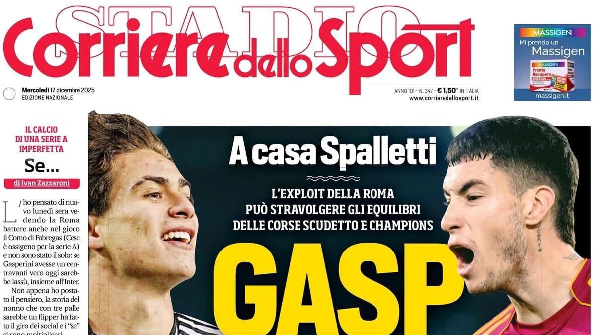 PRIMA PAGINA - Corriere dello Sport: "Gasp Attack"