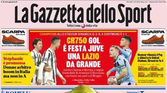 PRIMA PAGINA - La Gazzetta dello Sport: "CR750, l'Incredibile Lukakhulk"