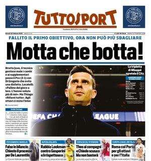 Tuttosport in apertura sull'eliminazione della Juve in Champions: "Motta che botta"