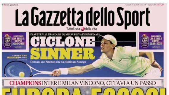 Vincono le milanesi in Champions, l'apertura de La Gazzetta dello Sport: "Europa eccoci"