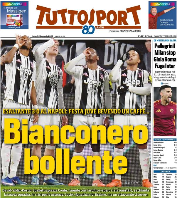 PRIMA PAGINA - TuttoSport: "Bianconero bollente"