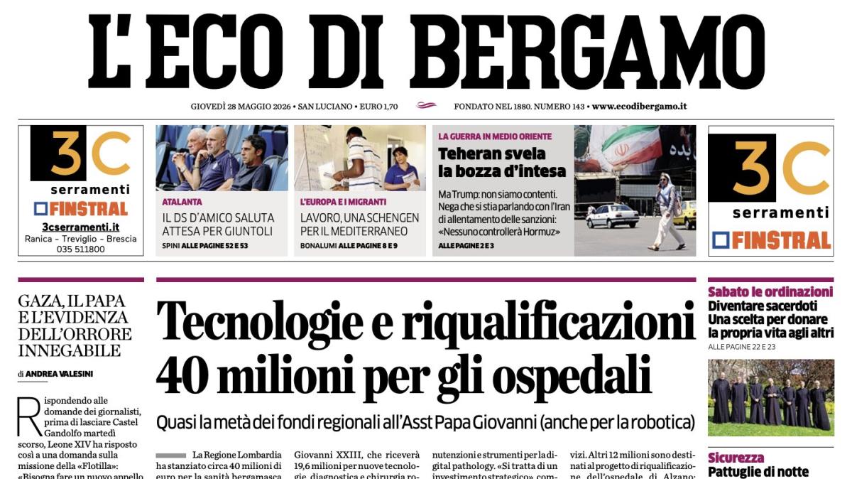 PRIMA PAGINA – L'Eco di Bergamo: "Risolto il contratto con la Lazio: Sarri ora ha il via libera"