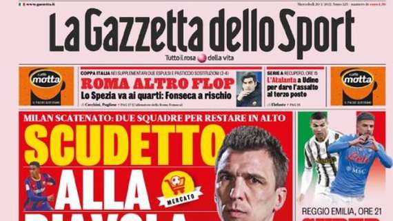 La Gazzetta dello Sport in apertura: "Scudetto alla Diavola"