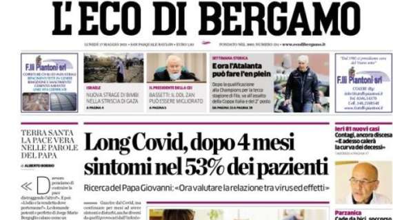L'apertura de L'Eco di Bergamo: "Long Covid, dopo 4 mesi 