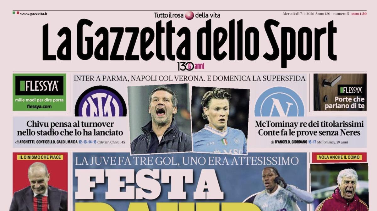 PRIMA PAGINA - La Gazzetta dello Sport: "Festa David"