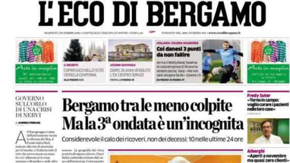 L'Eco di Bergamo: "Bergamo tra le meno colpite. Ma la 3ª ondata è un’incognita" 
