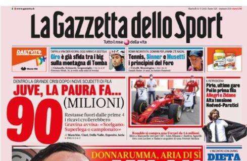L'apertura de La Gazzetta dello Sport: "Milan, il premio è Gigio"