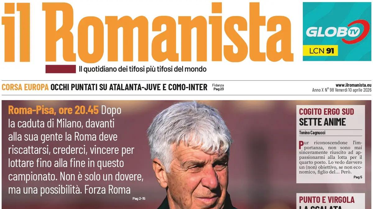 PRIMA PAGINA - Il Romanista: "Occhi puntati su Atalanta-Juve e Como-Inter"