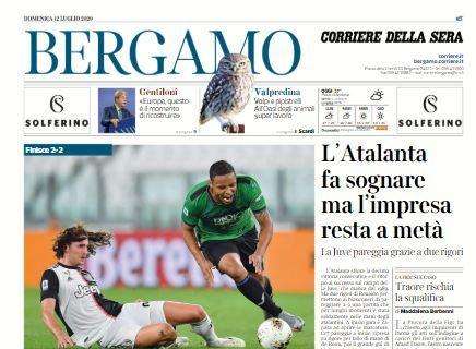 Corriere di Bergamo: "L'Atalanta fa sognare, ma l'impresa resta a metà"