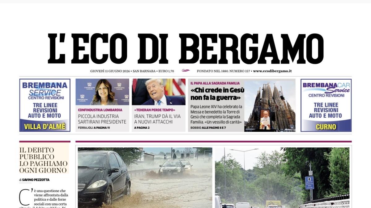 PRIMA PAGINA – L'Eco di Bergamo: "Atalanta / Arriva Pompilio l'uomo di fiducia del ds Giuntoli"