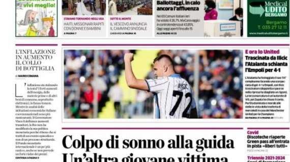 L'Eco di Bergamo: "L'Atalanta schianta l'Empoli. E ora lo United" 