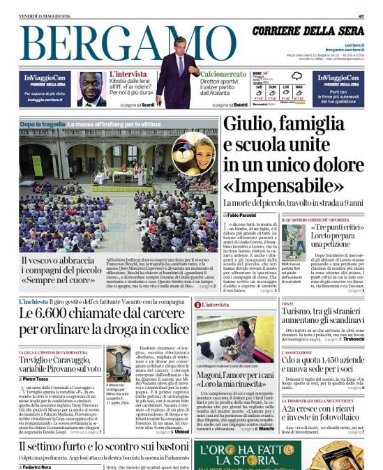 PRIMA PAGINA - Corriere di Bergamo: "Direttori sportivi, il valzer partito dall’Atalanta"