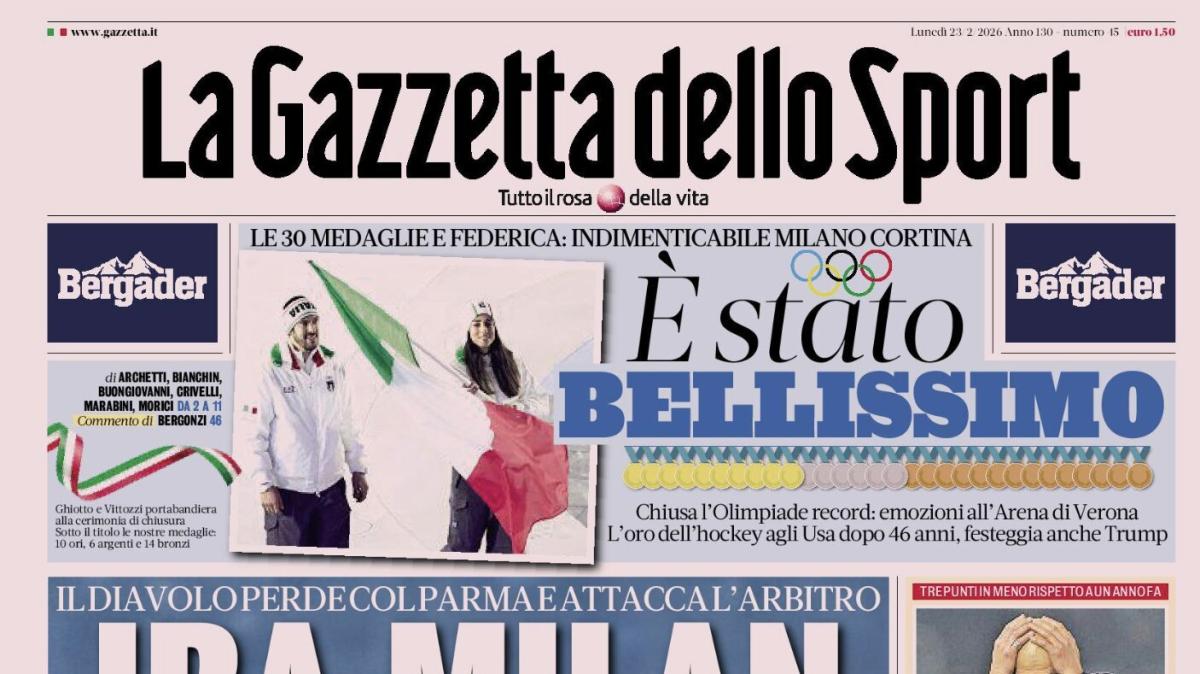 PRIMA PAGINA - La Gazzetta dello Sport: "Ira Milan, Inter +10" 