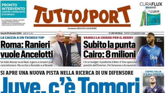 Tuttosport in apertura: "Juve. c'è Tomori". Il difensore può lasciare il Milan