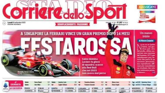 Il Corriere dello Sport in prima pagina: "Estasi Mou. Napoli sono tempi Rudi"