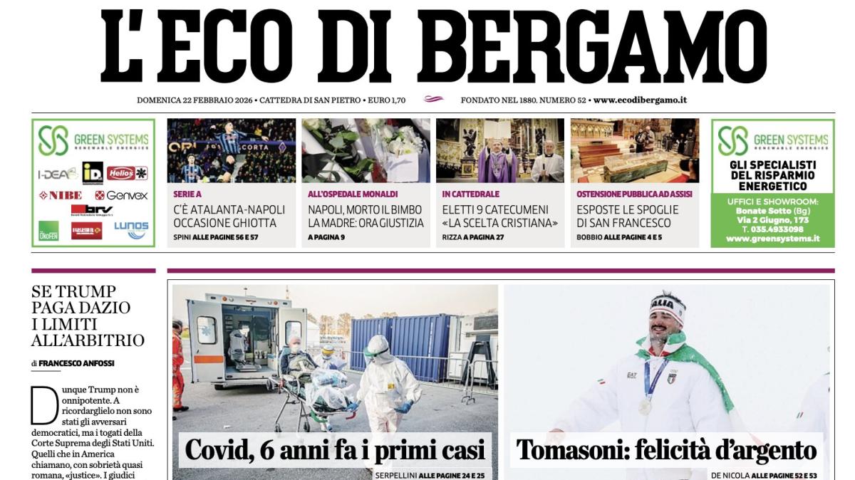 PRIMA PAGINA - L'Eco di Bergamo: "Atalanta-Napoli, occasione ghiotta"