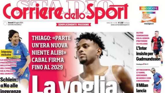 Il Corriere dello Sport in prima pagina apre sulla Juventus: "La voglia Motta"