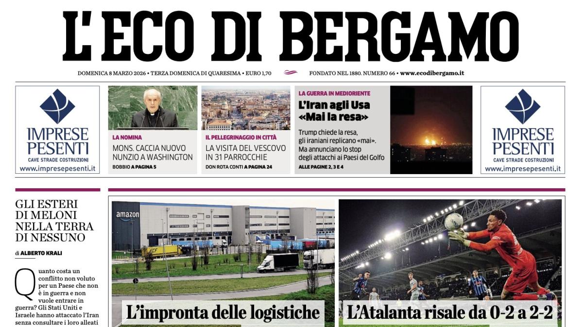 PRIMA PAGINA - L'Eco di Bergamo: "L'Atalanta risale da 0-2 a 2-2"