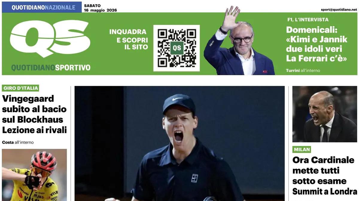 PRIMA PAGINA – Quotidiano Sportivo: "Epico Sinner sogno finale"