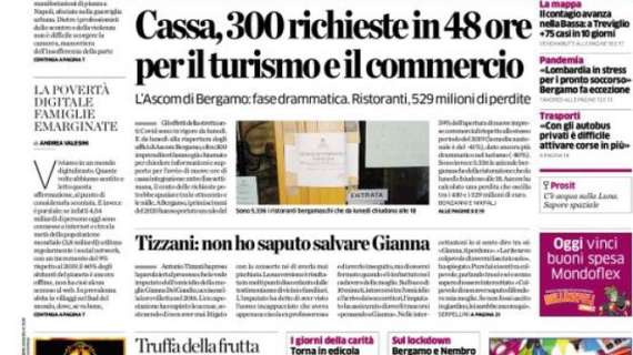 L'Eco di Bergamo: "Cassa, 300 richieste in 48 ore per il turismo e il commercio". 