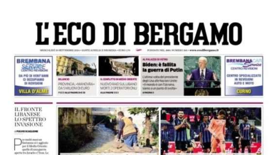 Il Como ne ha di più. L'Eco di Bergamo intitola: "Atalanta, una brutta frenata"