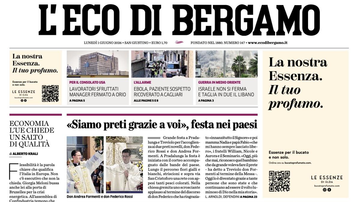 PRIMA PAGINA – L'Eco di Bergamo: "Tutti i numeri dell'Atalanta 25/26, Carnesecchi record"