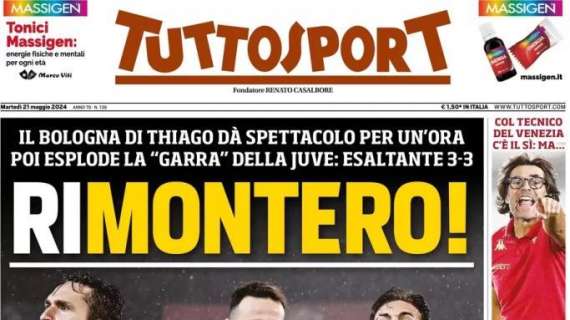 Tuttosport in prima pagina sul pareggio insperato della Juventus: "RiMontero"