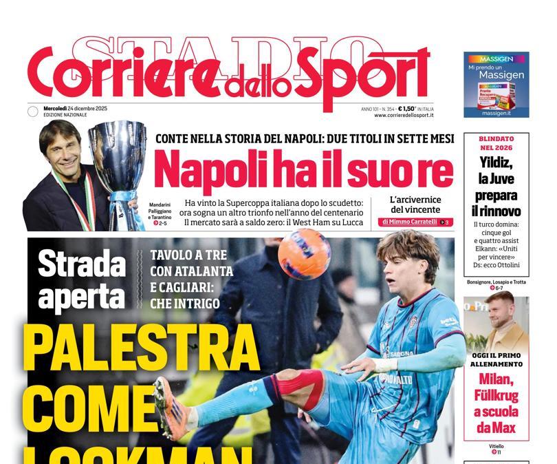 PRIMA PAGINA - Corriere dello Sport: "Palestra come Lookman"