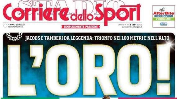 L'apertura del Corriere dello Sport su Tamberi e Jacobs: "L'oro!"
