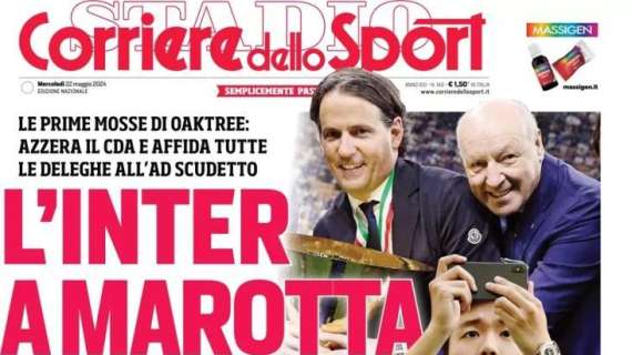 Zhang si defila, Il Corriere dello Sport in prima pagina: "L'Inter a Marotta"