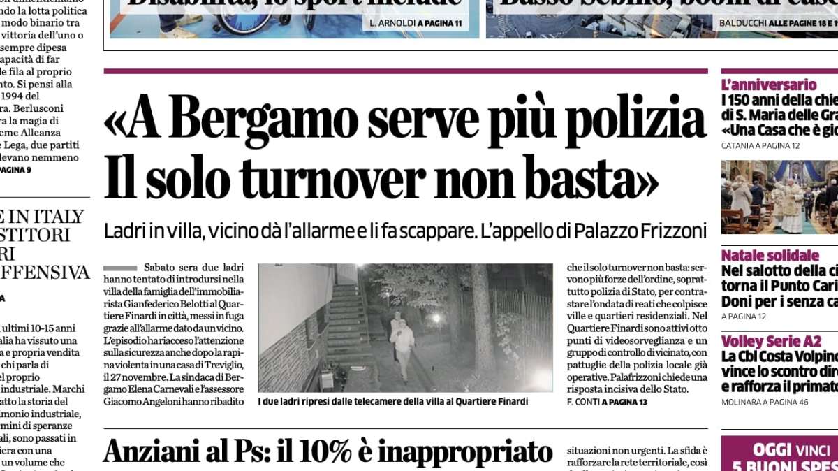 PRIMA PAGINA - L'Eco di Bergamo: "L'Atalanta si rituffa in Champions per voltare pagina"