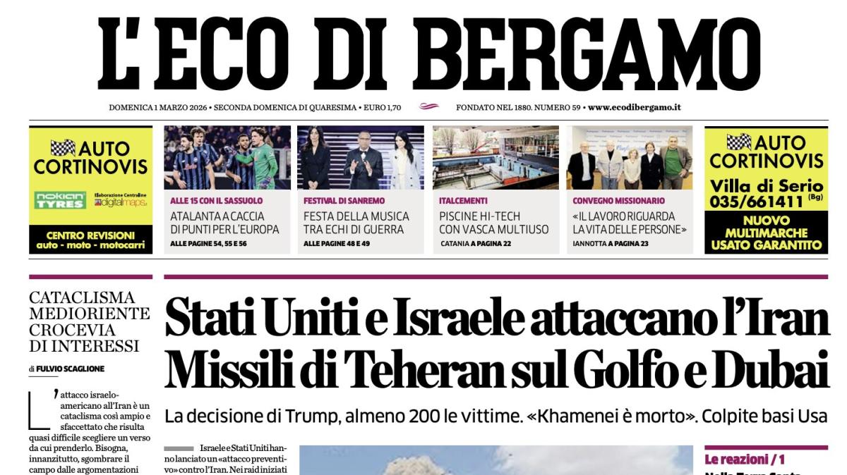 PRIMA PAGINA - L'Eco di Bergamo: "Atalanta a caccia di punti per l'Europa"