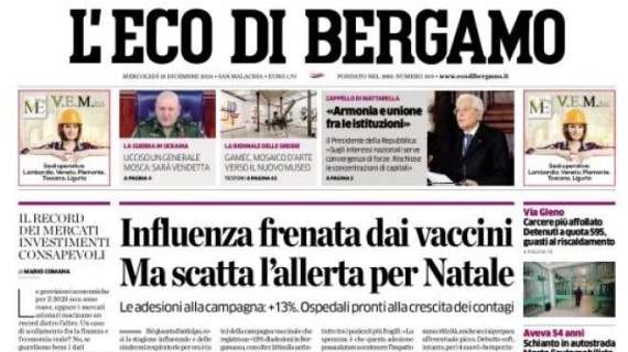 Coppa Italia, altro turno. L'Eco di Bergamo intitola: "Atalanta, esordio contro il Cesena"