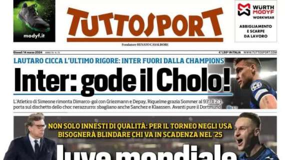 Tuttosport in prima pagina sui rinforzi bianconeri: "Juve mondiale, ne servono 10"