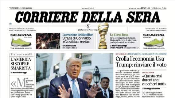 Corriere della Sera in apertura: "Via al processo per Salvini"