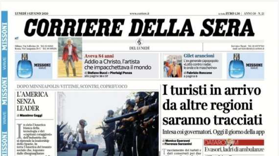 Corriere della Sera in apertura: "I turisti in arrivo da altre regioni saranno tracciati"