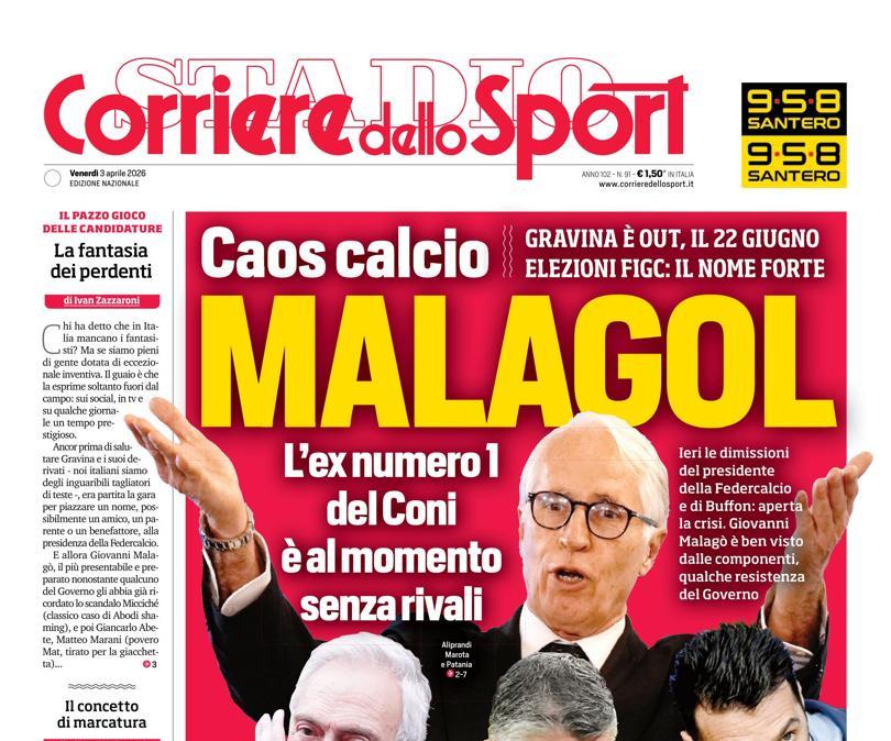 PRIMA PAGINA - Corriere dello Sport: "MalaGol"