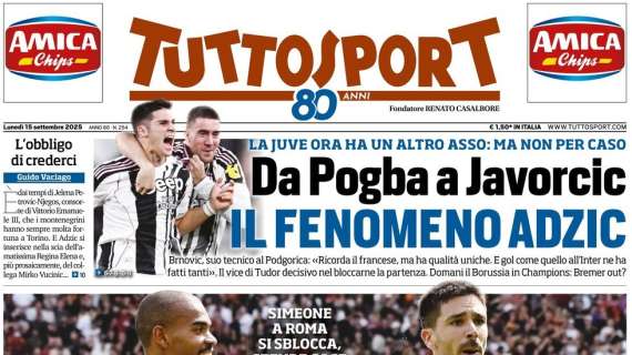 PRIMA PAGINA - TuttoSport: "CholiToro"