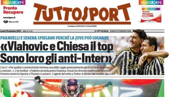 L'apertura di Tuttosport sulla Juventus: "Vlahovic e Chiesa il top, sono loro gli anti-Inter"