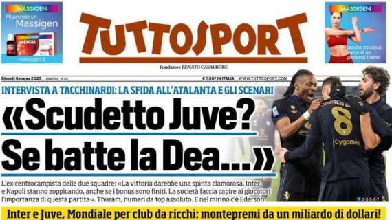 Inter ok in Champions contro il Feyenoord, Tuttosport titola: "L'Italia che resiste"