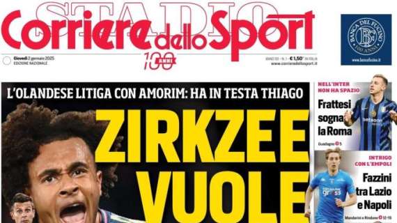 Il Corriere dello Sport in prima pagina sulla Juventus: "Zirkzee vuole Motta"