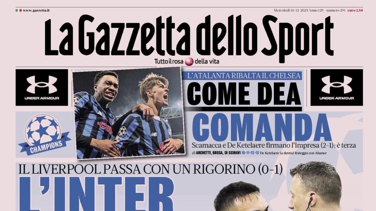 PRIMA PAGINA - La Gazzetta dello Sport: "Come Dea comanda" 