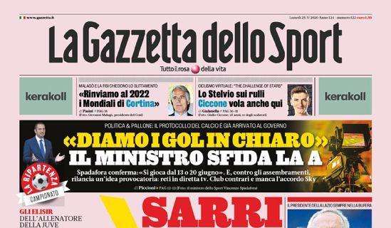 La Gazzetta dello Sport in apertura: "Diamo i gol in chiaro" 