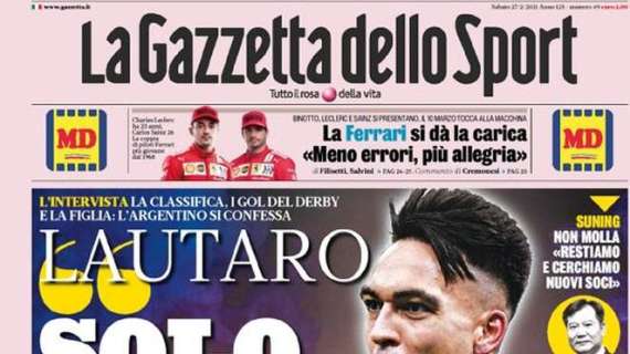 La Gazzetta dello Sport, Lautaro Martinez: "Sì, rinnovo con l'Inter"