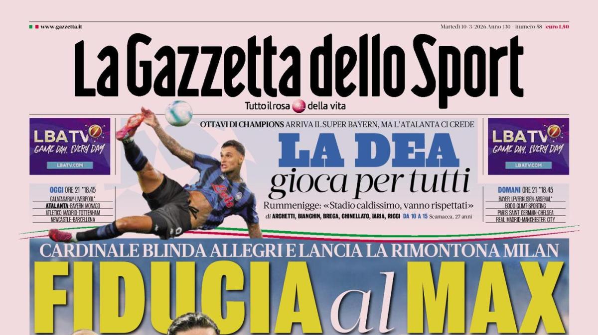 PRIMA PAGINA - Gazzetta dello Sport: "La Dea gioca per tutti"