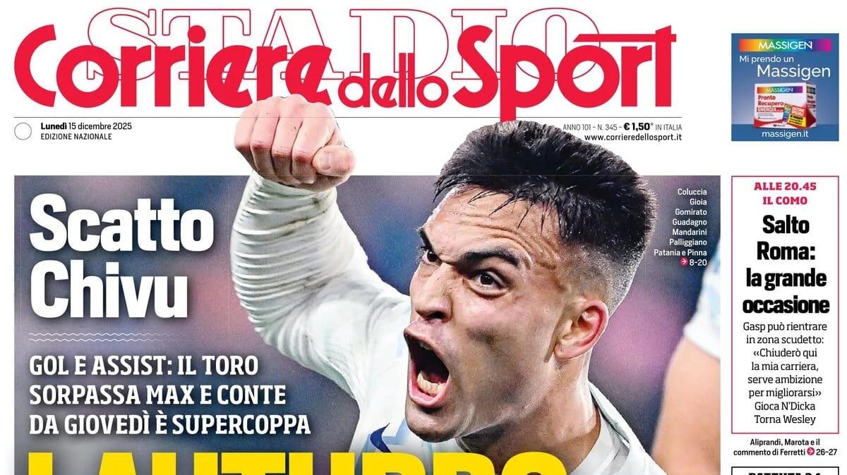 PRIMA PAGINA - Corriere dello Sport: "Scatto Chivu, è Lauturbo"