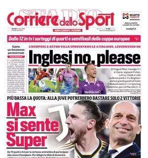 Corsa alla prossima Champions, il Corriere dello Sport apre sulla Juve: "Max si sente Super"
